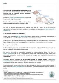 Fiche Vocabulaire - Douleur